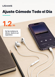 Audífonos Manos Libres Para Lightning In Ear + Microfono EP41 Max 9