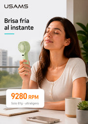 Mini Ventilador De Mano Portatil Recargable Alta Velocidad Usams ZB288 12