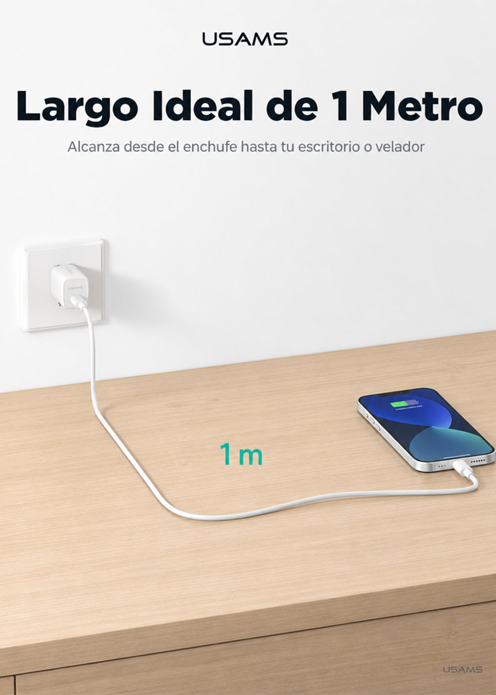 Cable USB-A a Lightning 2.4A 12W 1 Metro SJ709 7