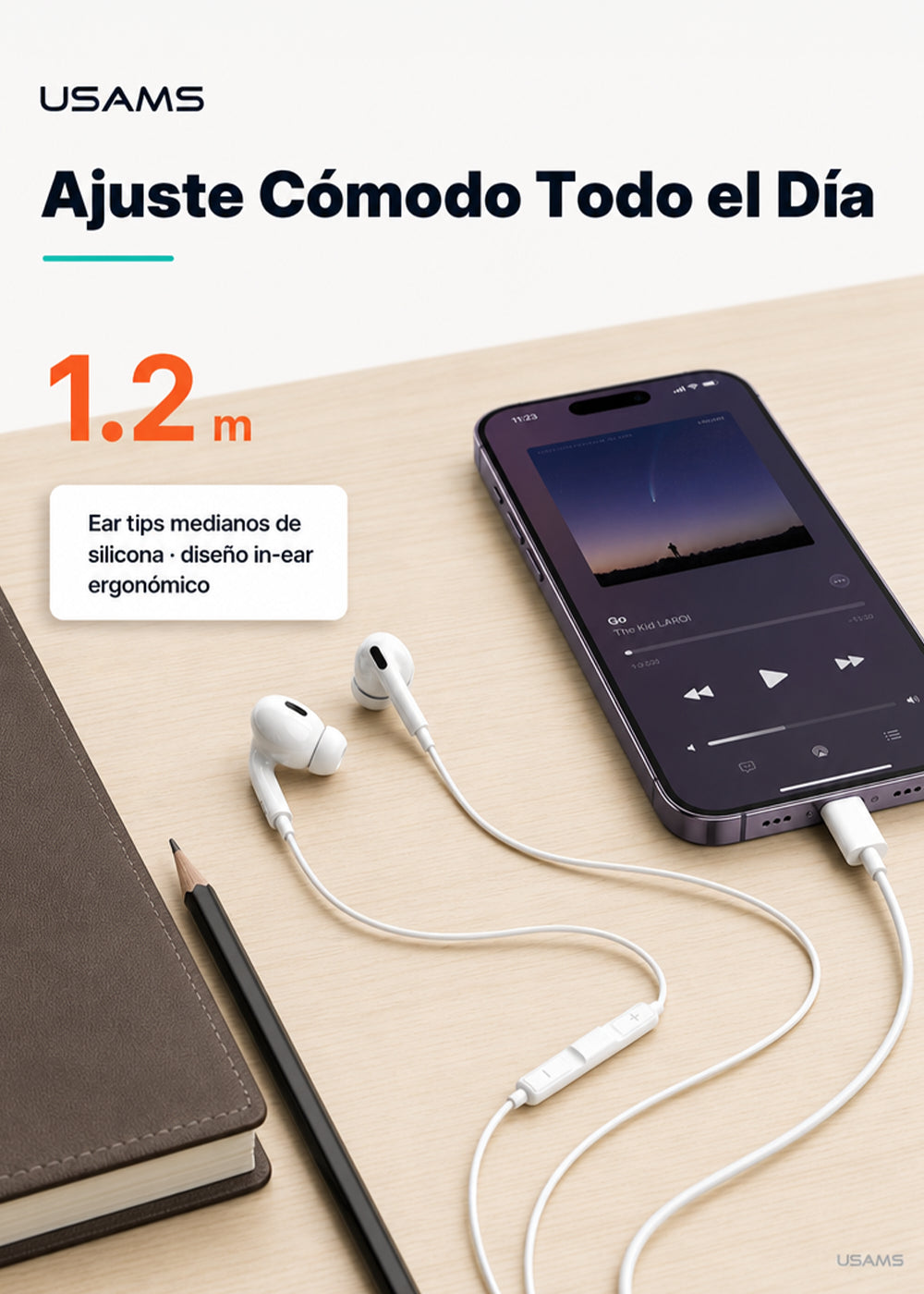 Audífonos Manos Libres Para Lightning In Ear + Microfono EP41 Max 9