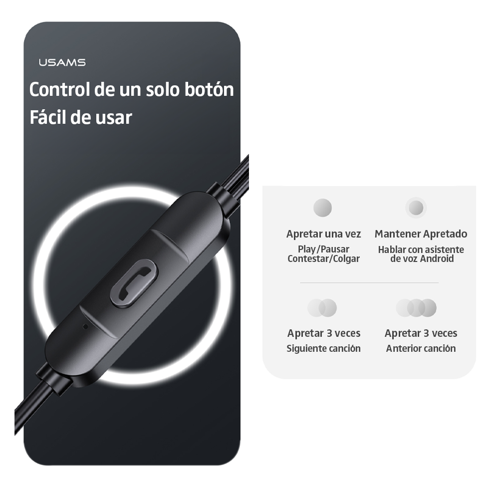 Audífonos Manos Libres Tipo C In Ear EP46 Con Gomitas