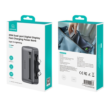 Bateria Externa Power Bank 4500mAh Conector iPhone y Tipo C 20W Usams Cd233