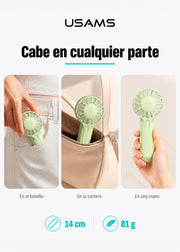 Mini Ventilador De Mano Portatil Recargable Alta Velocidad Usams ZB288 8