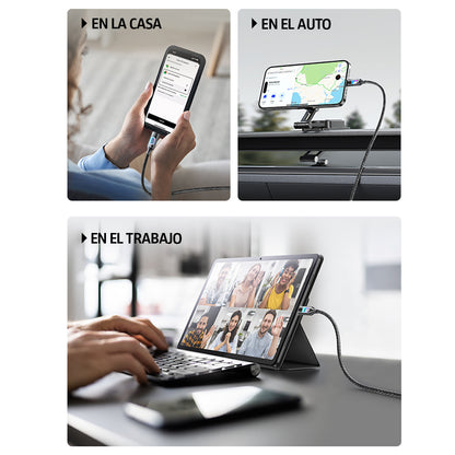 Cable Carga Rápida USB-C A USB-C Para iPhone iPad SJ750 100W 1,2 Metros Luz LED