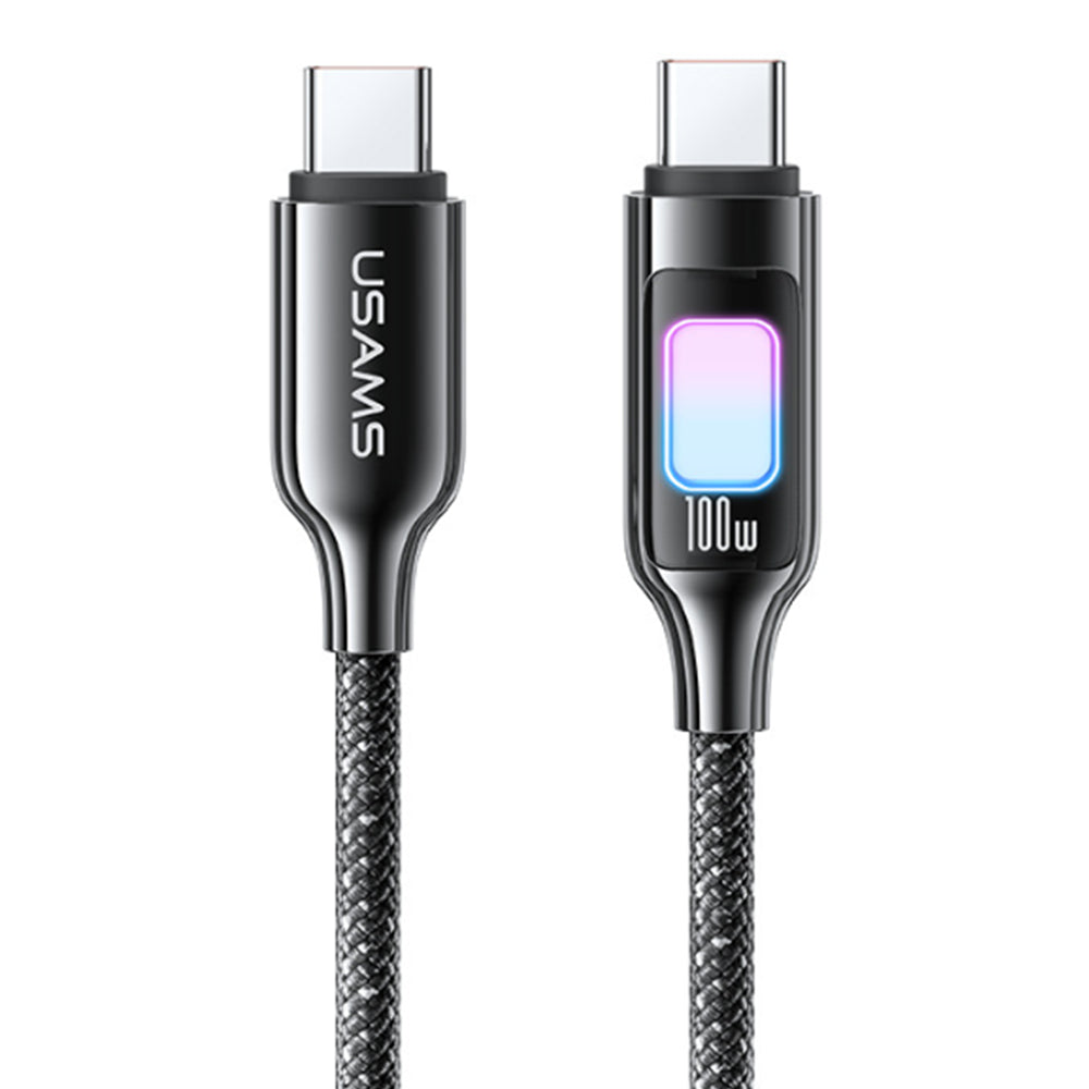 Cable Carga Rápida USB-C A USB-C Para iPhone iPad SJ750 100W 1,2 Metros Luz LED