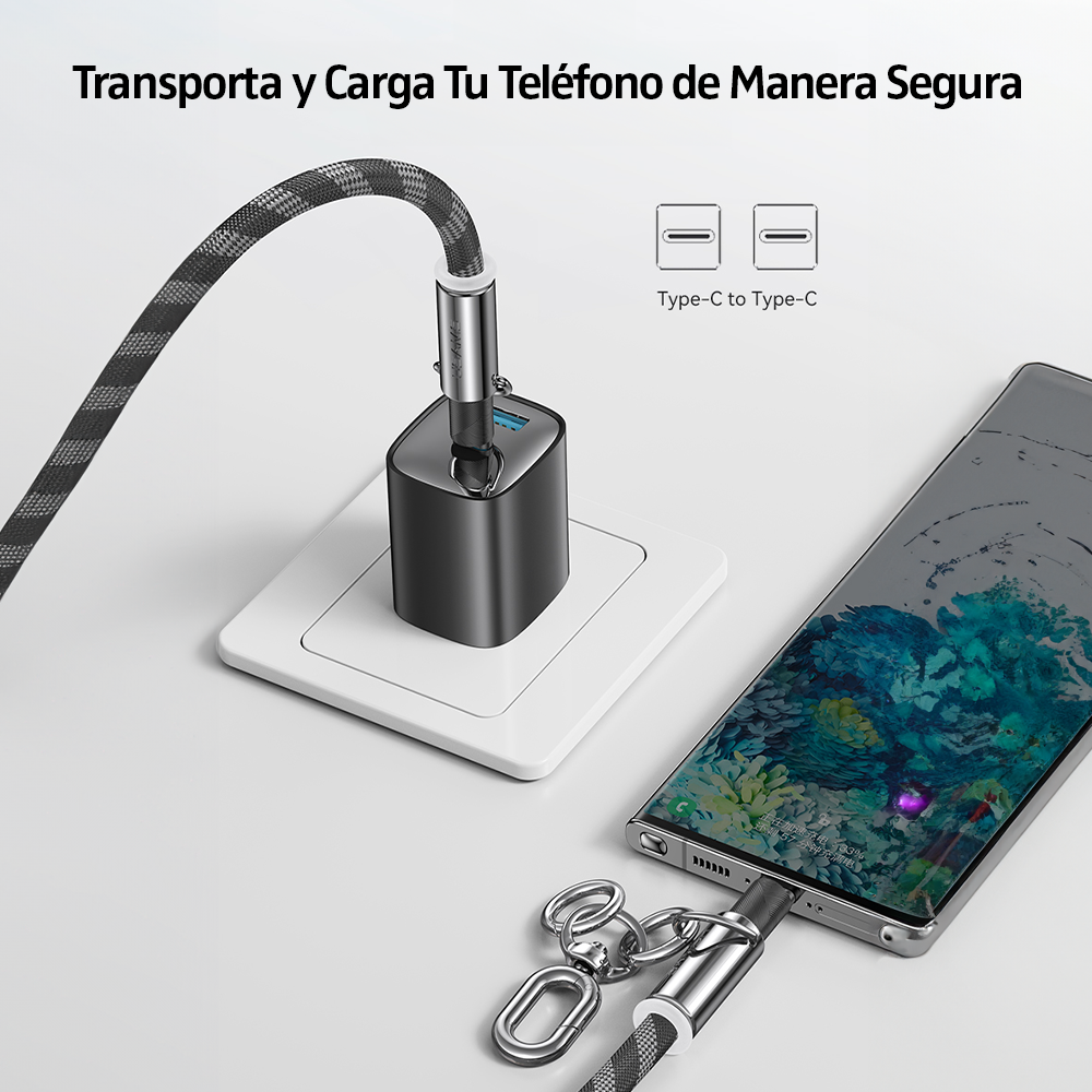 Cable Colgante 2 En 1 USB C A USB C SJ745 1,2 Metros 60W