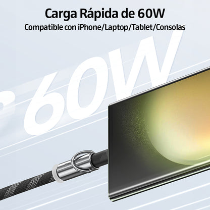 Cable Colgante 2 En 1 USB C A USB C SJ745 1,2 Metros 60W