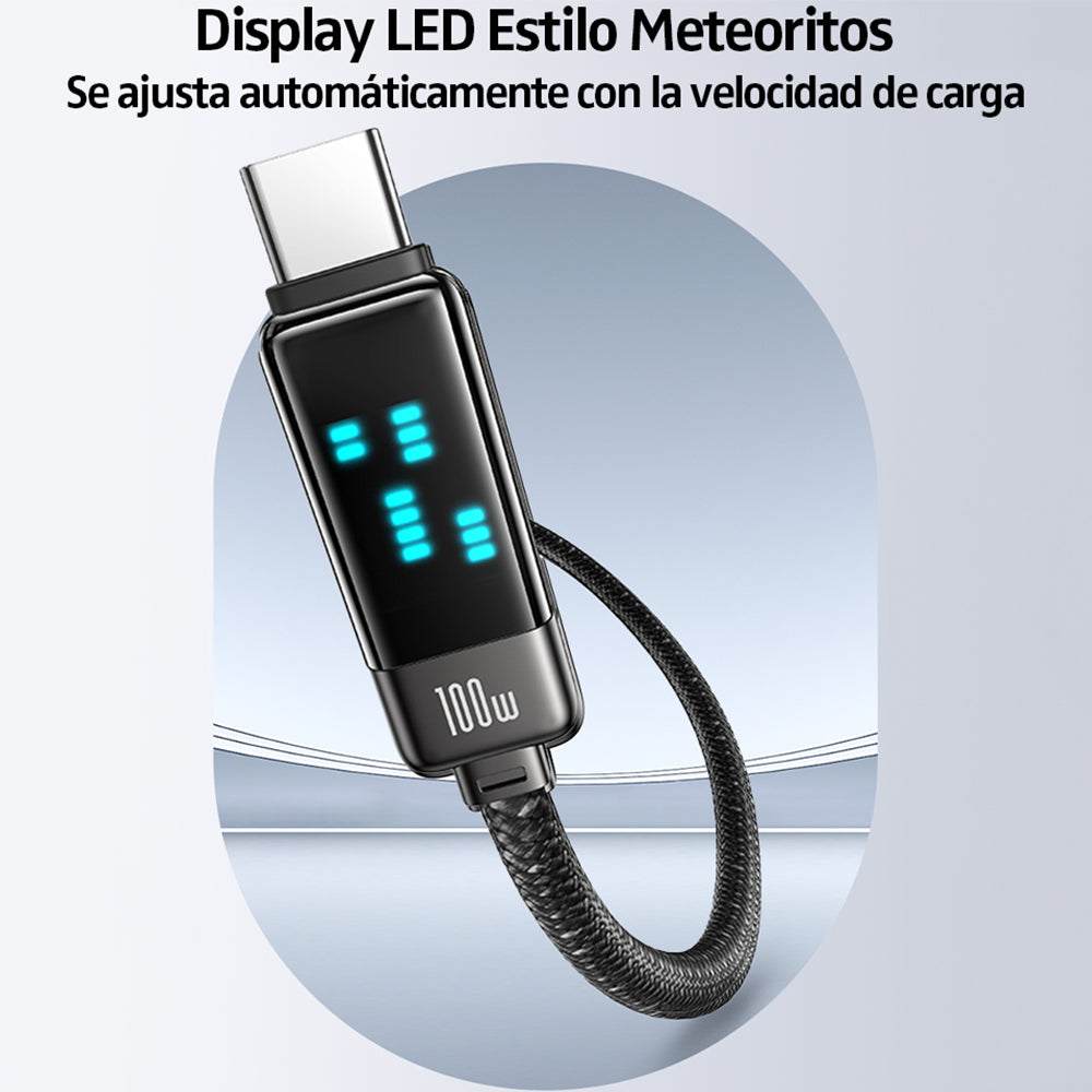 Cable Para iPhone Tipo C A Tipo C SJ744 100W 1,2 Metros Display Led