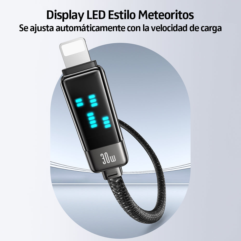 Cable Para iPhone iPad a USB-C SJ743 30W 1,2 Metros Display Led