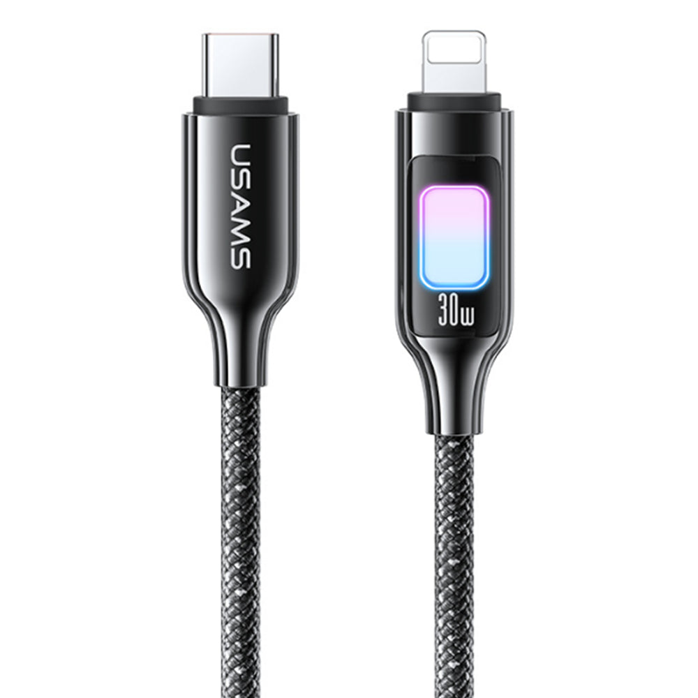 Cable Para iPhone A USB-C SJ749 30W Trenzado 1.2 Metros Luz LED