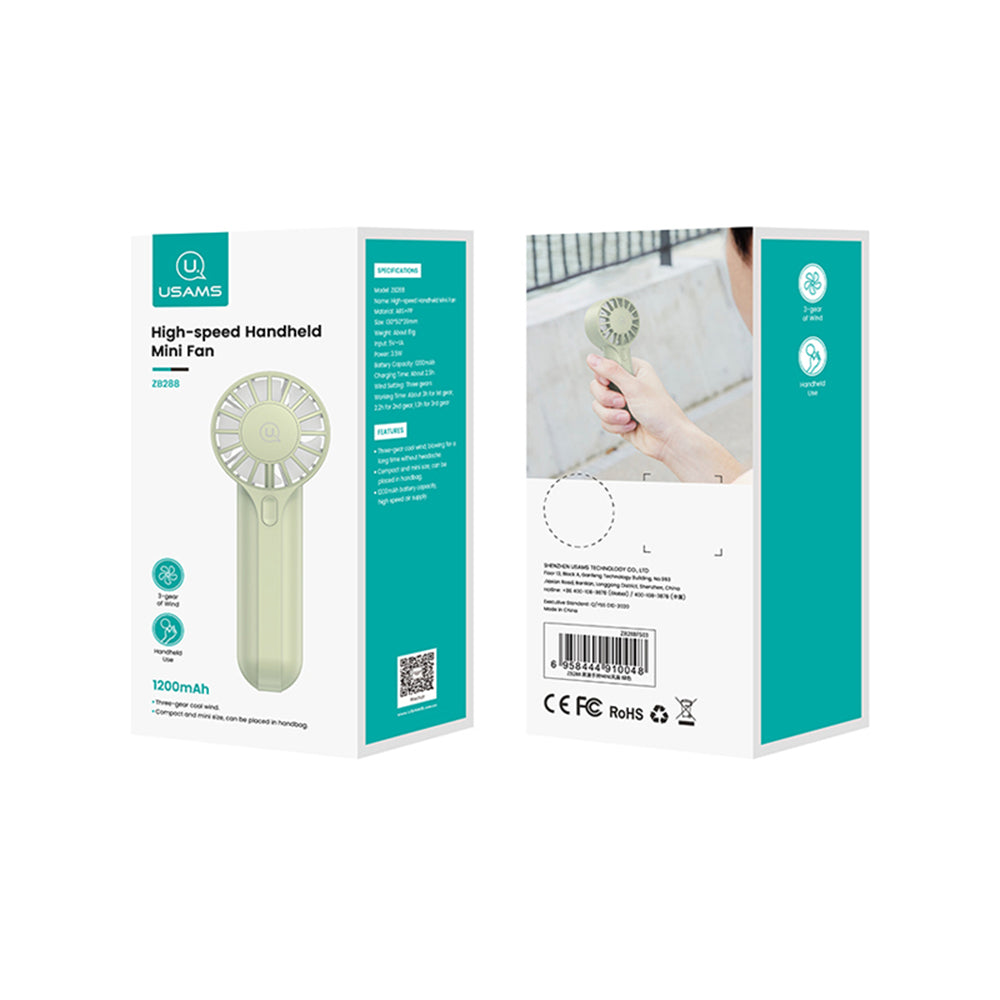 Mini Ventilador De Mano Portatil Recargable Alta Velocidad Usams ZB288