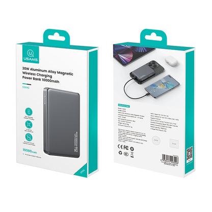 Batería Externa Power Bank 10000mAh 20W Carga Inalámbrica MagSafe Usams CD242 + Cable de Regalo