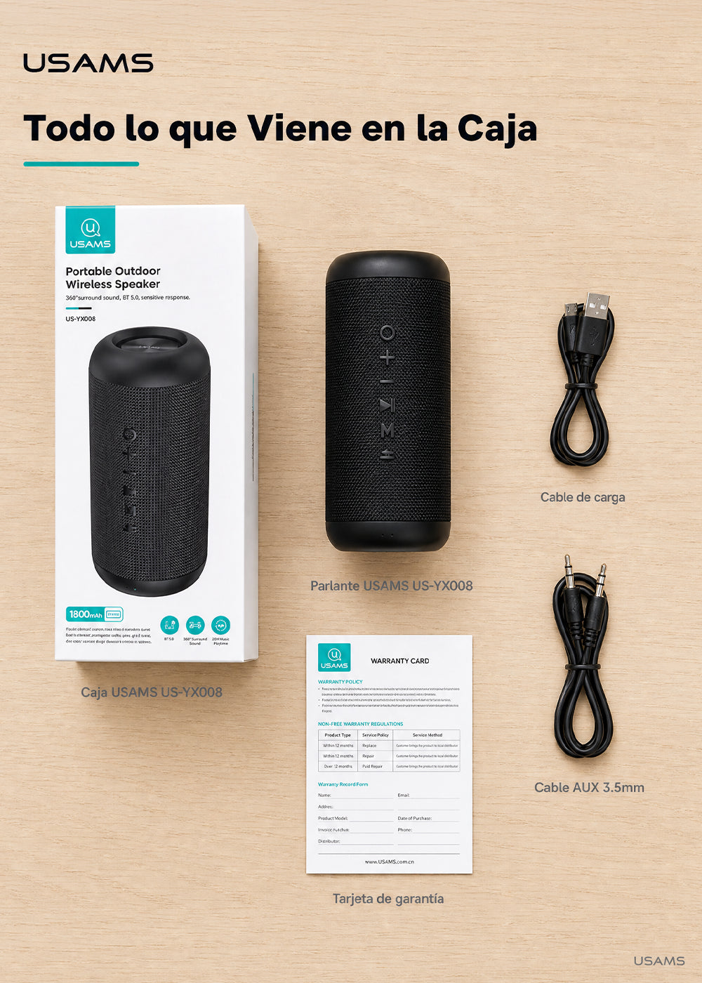 Parlante Bluetooth Inalámbrico Portátil Waterproof 10W YX008 12