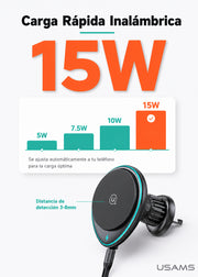 Soporte de Celular Para Auto Carga Inalámbrica 15W CD222 4
