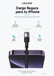 Cable USB-C a Lightning 30W 1,2 Metros Trenzado SJ729 6