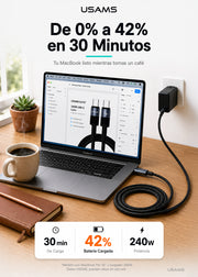 Cable USB-C a Tipo C 240W 1,2 Metros Trenzado SJ727 3
