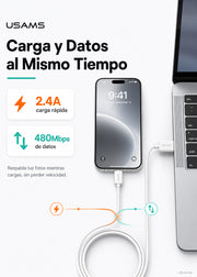 Cable USB-A a Lightning 2.4A 12W 1 Metro SJ709 5