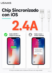 Cable USB-A a Lightning 2.4A 12W 1 Metro SJ709 4