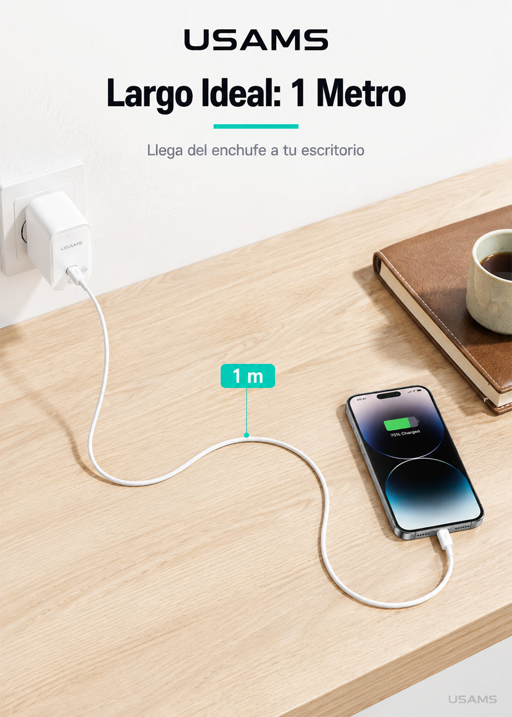 Cable USB Tipo C a Lightning 30W 1 Metro SJ712 9
