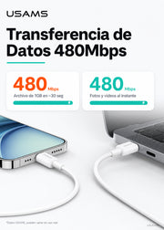 Cable USB-A a Lightning 2.4A 12W 1 Metro SJ709 6